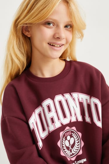Kinder Mädchen - Sweatshirt - dunkelrot
