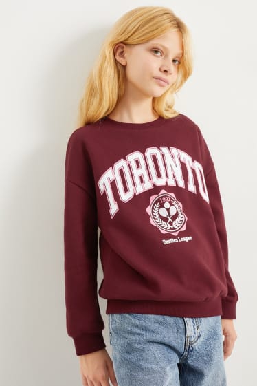 Kinder Mädchen - Sweatshirt - dunkelrot