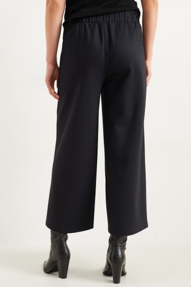 Dona - Pantalons - high waist - wide leg - blau fosc