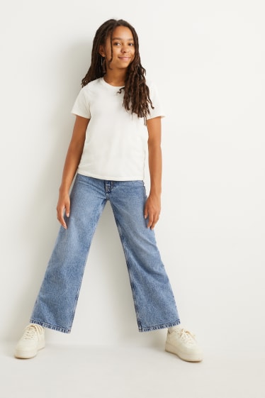 Kinderen - Wide leg jeans - jeanslichtblauw