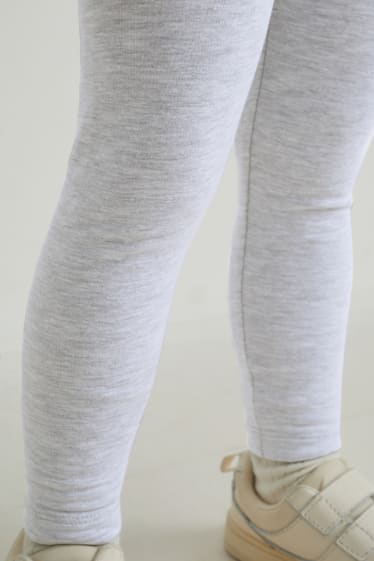 Children - Thermal leggings - light gray-melange