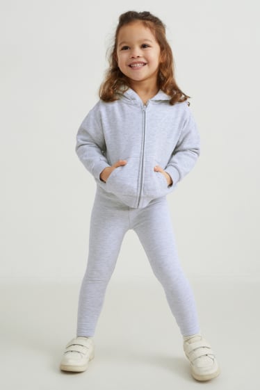 Children - Thermal leggings - light gray-melange