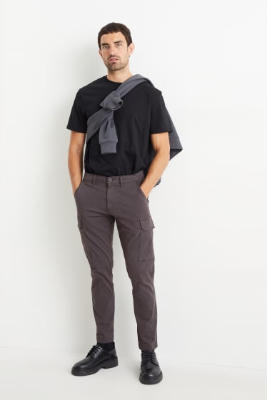 Hombre - Pantalón cargo - regular fit - gris oscuro