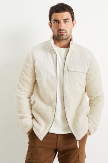 Hommes - Veste en peluche - THERMOLITE® - blanc crème