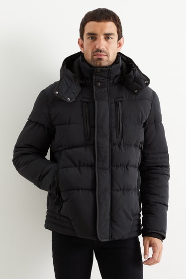 Hommes - Doudoune à capuche - noir