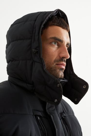 Hommes - Doudoune à capuche - noir