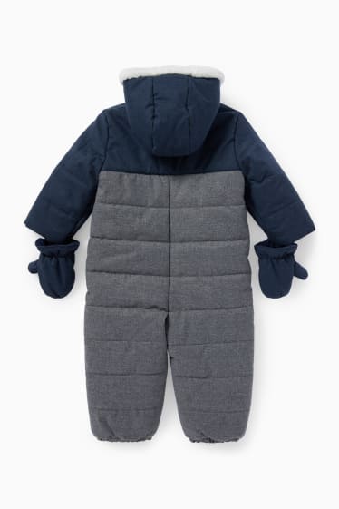 Baby Jungen - Baby-Schneeanzug mit Kapuze - dunkelblau