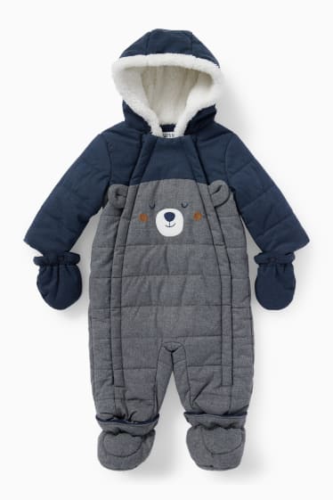 Baby Buben - Baby-Schneeanzug mit Kapuze - dunkelblau