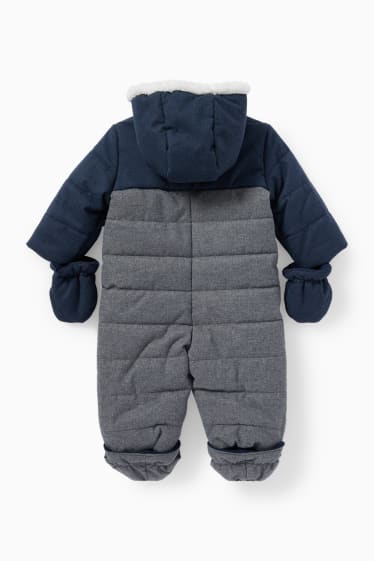 Baby Buben - Baby-Schneeanzug mit Kapuze - dunkelblau