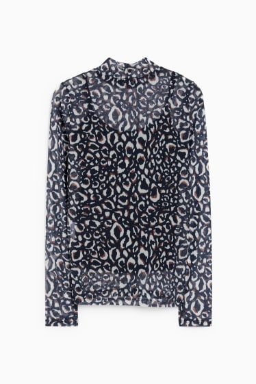 Dona - Samarreta de coll alt - estampat - blau fosc