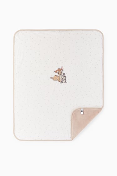 Baby: meisjes - Bambi - babydeken - met patroon - wit