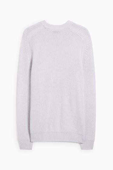 Herren - Pullover - gerippt - weiß