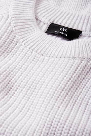 Herren - Pullover - gerippt - weiß