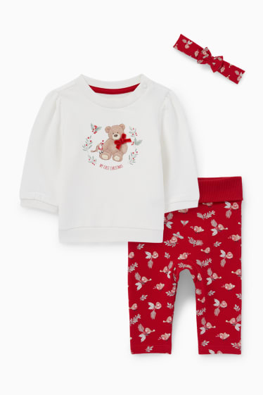Bébés filles - Ensemble de Noël pour bébé - 3 pièces - blanc crème