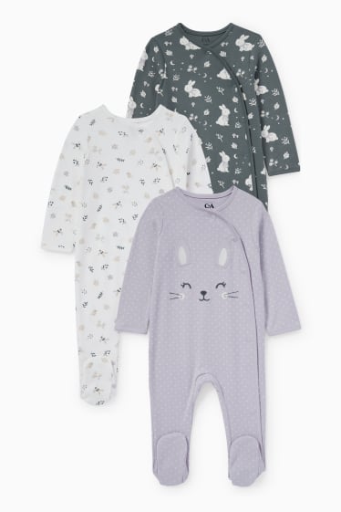 Baby Mädchen - Multipack 3er - Baby-Schlafanzug - flieder