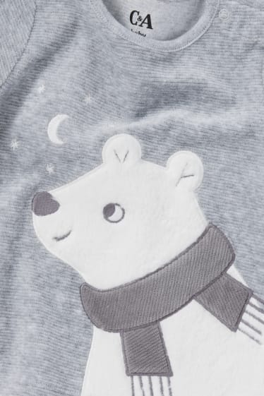 Unisex - Pijama d’hivern per a nadó - 2 peces - gris clar jaspiat
