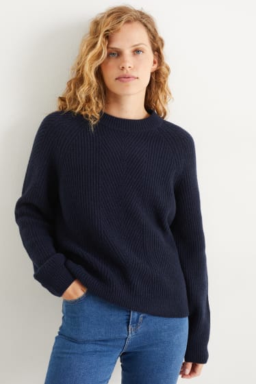 Kobiety - Sweter kaszmirowy - ciemnoniebieski