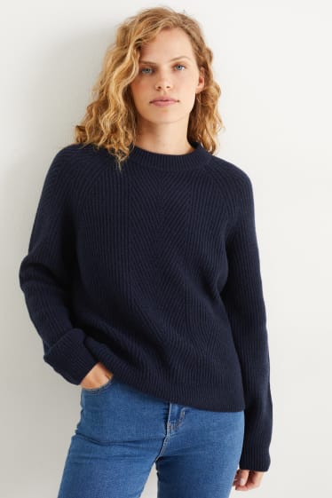 Damen - Kaschmir-Pullover - dunkelblau