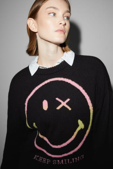 Donna - CLOCKHOUSE - maglione - SmileyWorld® - nero
