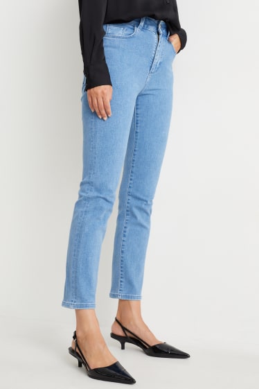 Dámské - Straight jeans - high waist - džíny - světle modré