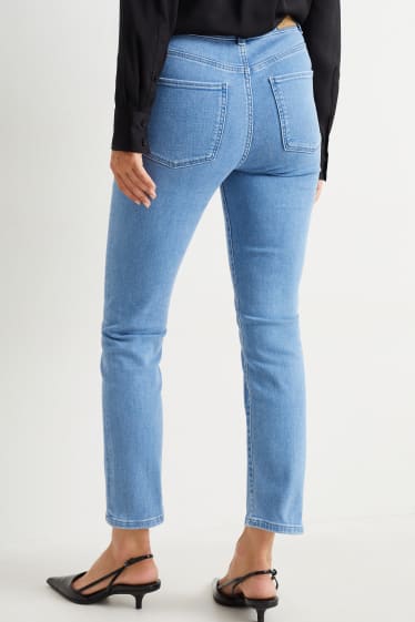 Dámské - Straight jeans - high waist - džíny - světle modré