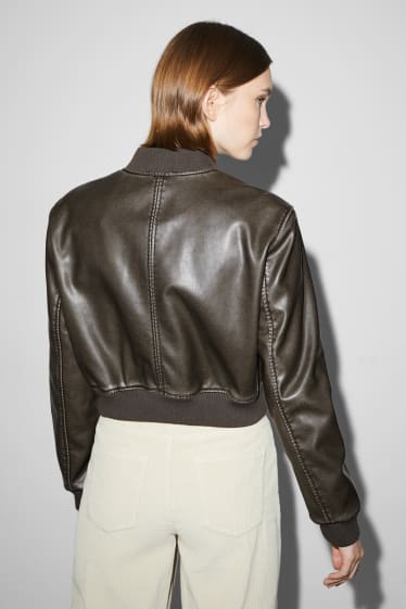 Femmes - CLOCKHOUSE - veste courte - synthétique - marron foncé