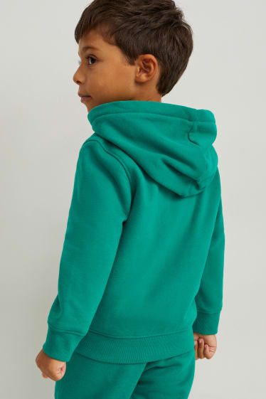 Children - Zip-through sweatshirt with hood - genderneutral - green