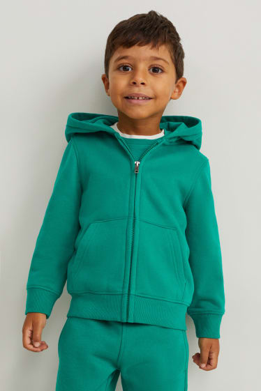 Children - Zip-through sweatshirt with hood - genderneutral - green