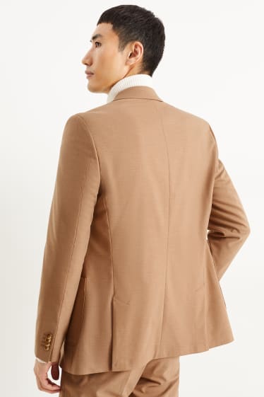 Hommes - Veste de costume - regular fit - Flex - matière extensible - marron clair
