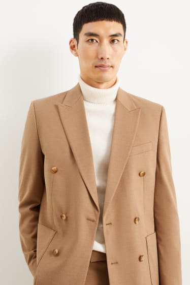 Men - Mix-and-match tailored jacket - regular fit - Flex - stretch - light brown