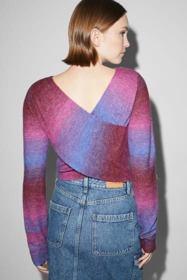 Damen - Crop Pullover - violett
