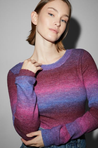 Damen - Crop Pullover - violett