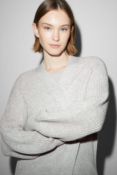 Donna - CLOCKHOUSE - cardigan lungo - grigio chiaro