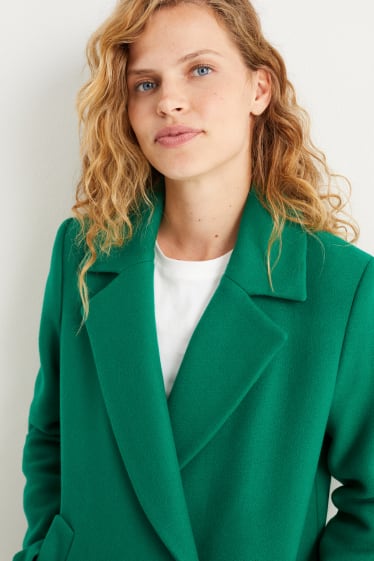 Women - Coat - wool blend - green