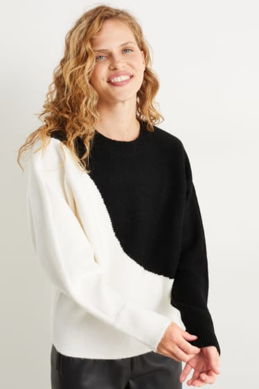 Damen - Pullover - schwarz / weiß