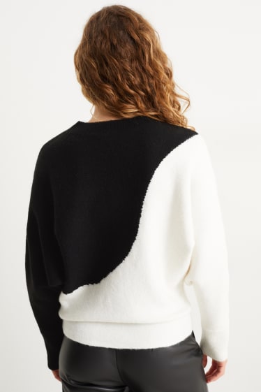 Damen - Pullover - schwarz / weiß