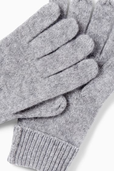 Donna - Guanti di cashmere - grigio melange