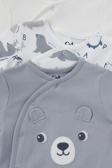 Unisex - Paquet de 3 - pijama per a nadó - blanc/gris
