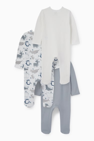 Unisex - Paquet de 3 - pijama per a nadó - blanc/gris