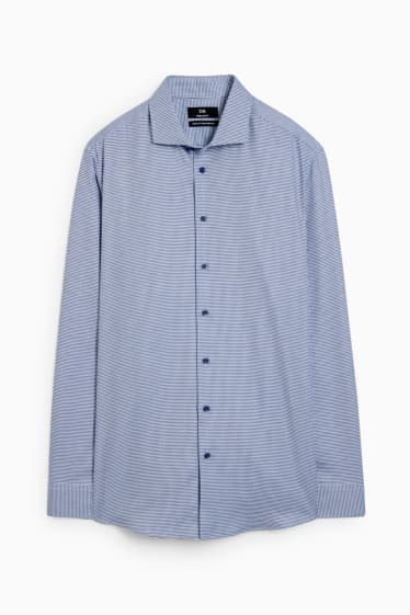 Uomo - Camicia business - regular fit - colletto alla francese - senza necessità di stiratura - blu