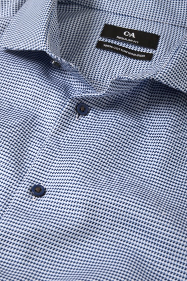 Uomo - Camicia business - regular fit - colletto alla francese - senza necessità di stiratura - blu