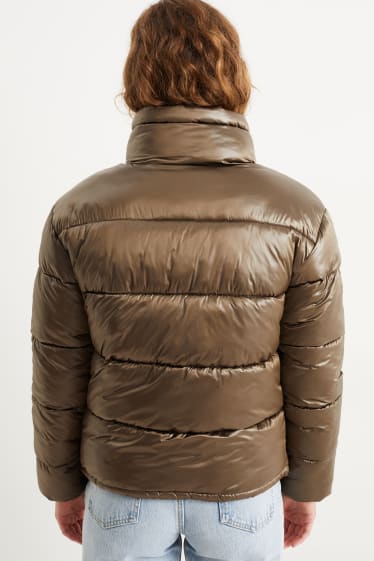 Women - Quilted jacket - light brown