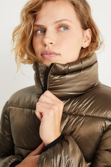 Women - Quilted jacket - light brown