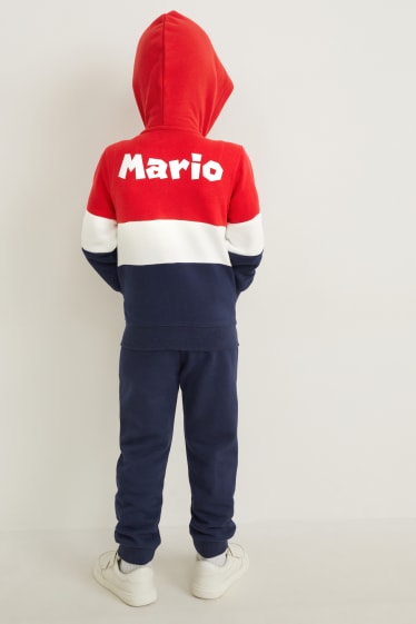 Kinder - Set - Super Mario - Sweatjacke mit Kapuze und Jogginghose - dunkelblau