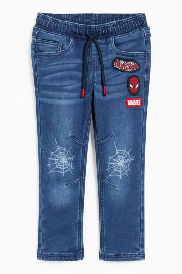 Kinderen - Spider-Man - regular jeans - thermojeans - jeansblauw