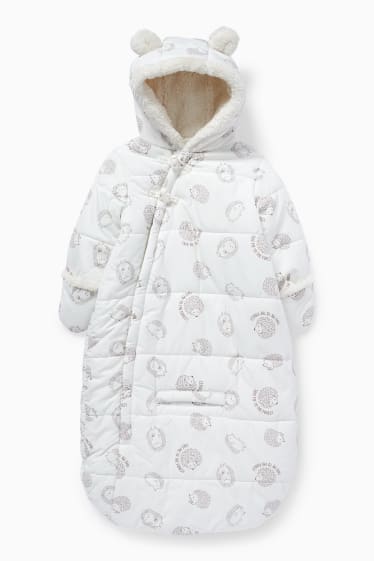 Babys - Baby-Schneeanzug mit Kapuze und Fußsack - cremeweiss