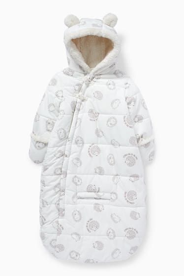 Baby: jongens - Baby-sneeuwpak met capuchon en voetzak - crème wit