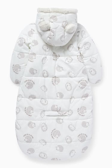 Baby: jongens - Baby-sneeuwpak met capuchon en voetzak - crème wit