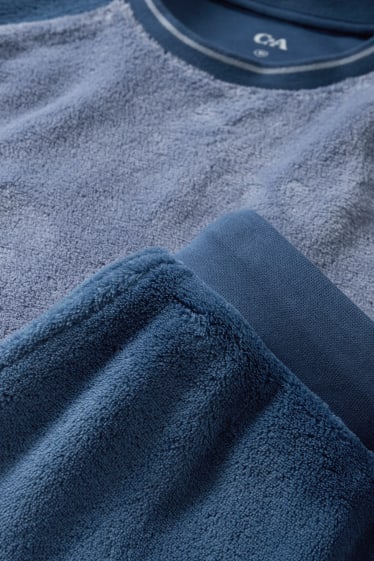 Uomo - Pigiama invernale - blu scuro