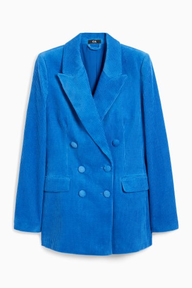 Dames - Oversized blazer van corduroy - blauw